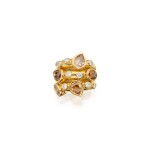 Gold, Colored Diamond and Diamond Ring