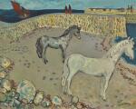GERARD DILLON | HORSES AT THE HARBOUR WALL 
