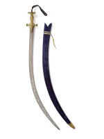 A steel-hilted sword (talwar) and scabbard, the blade with the ten avatars of Vishnu, India, 19th century