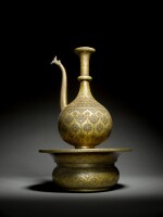 A fine and rare large Safavid ewer and basin, Persia, 16th century