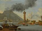ABRAHAM STORCK | A capriccio view of shipping in a Mediterranean harbour 