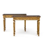 A pair of William IV giltwood and gesso tables, circa 1830, attributed to the workshop of William Cribb