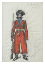 NIKOLAI ALEXANDROVICH BENOIS (1901-1988) COSTUME DESIGN FOR A COSSACK GUARD IN DUBROVSKY