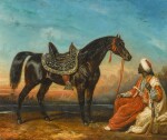 An Arabian Stallion and his Groom, Egypt