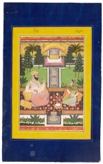 Mujahid Jang and Murassa Bai sitting in a garden, India, Deccan, probably Hyderabad, early 18th century