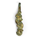 A gilt-bronze 'dragon and snake' belt hook, Warring States period / Han dynasty | 戰國 / 漢 銅鎏金龍降蛇紋帶鉤
