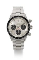 ROLEX |  DAYTONA BIG RED, REFERENCE 6263,  STAINLESS STEEL CHRONOGRAPH WRISTWATCH WITH BRACELET, CIRCA 1978 