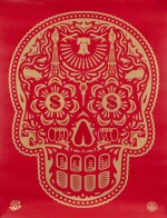 SHEPARD FAIREY (OBEY GIANT) | POWER & GLORY DAY OF THE DEAD SKULL (RED)