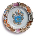A Chinese Export Armorial Plate for the Dutch Market, Qing Dynasty, Qianlong Period, Circa 1740-43 | 清乾隆 約1740-43年 粉彩紋章圖盤