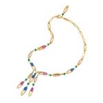 Bulgari | Multi-Colored Sapphire, Emerald and Diamond Necklace