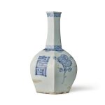 A blue and white 'su' hexagonal bottle vase, Joseon dynasty, 18th century