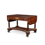 A Rare Classical Ormolu Mounted Carved and Inlaid  Mahogany and Rosewood Sofa Table, New York, Circa 1815