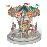 A SILVER AND ENAMEL CAROUSEL, DESIGNED BY GENE MOORE FOR TIFFANY & CO., NEW YORK, CIRCA 1990
