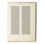 BIBLE IN LATIN | A leaf from the Gutenberg Bible. [Mainz: Johann Gutenberg and Johann Fust, 1455]