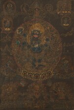 A thangka depicting Shadbhuja Mahakala,  Tibet, 18th century