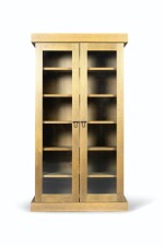 A pair of tinted oak bookcases