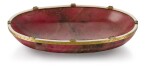 A Fabergé jewelled and enamelled gold-mounted rhodonite bowl, workmaster Henrik Wigström, St Petersburg, 1908-1917