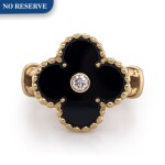 Van Cleef & Arpels | Onyx and Diamond 'Vintage Alhambra' Ring, France     