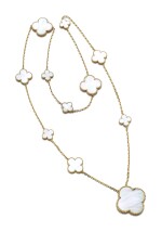GOLD AND MOTHER-OF-PEARL NECKLACE, 'ALHAMBRA', | VAN CLEEF & ARPELS