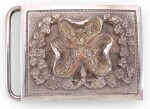 AN ELECTROPLATE BELT BUCKLE FROM A KNIGHT OF THE MOST ILLUSTRIOUS ORDER OF ST. PATRICK, EARLY 20TH CENTURY