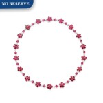 Ruby and Diamond Necklace | 格拉夫| 紅寶石 配 鑽石 項鏈 (紅寶石及鑽石共重約40.20及3.30克拉)