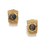 Pair of Gold and Antique Coin 'Monete' Earclips