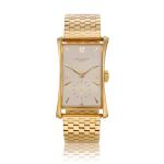 Reference 1593 'Hour Glass'  A yellow gold rectangular wristwatch with bracelet, Made in 1949
