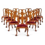 A Set of Twelve George II Walnut Dining Chairs, Circa 1740 