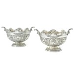 A pair of Victorian silver Monteith bowls, Sibray & Hall, London, 1889-1890
