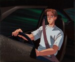 Takumi in Toyota AE86 Animation Cels with Hand-painted Original Background | 拓海駕著豐田AE86賽璐璐，附手繪原裝背景