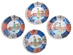  A SET OF FOUR FAMILLE-VERTE DISHES QING DYNASTY, 18TH CENTURY
