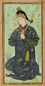 A SEATED PRINCESS, PERSIA OR CENTRAL ASIA, POSSIBLY HERAT, EARLY 17TH CENTURY
