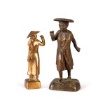 A group of two bronze standing figures | 人物立像 一組兩件