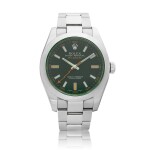 Milgauss, Reference 116400GV | A stainless steel antimagnetic wristwatch with green sapphire crystal and bracelet, Circa 2012 | 勞力士 | Milgauss 型號116400GV | 精鋼防磁鏈帶腕錶，備綠水晶鏡面，約2012年製
