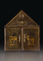 A James I black and gilt japanned table cabinet, probably London, circa 1620