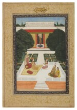 A Lady entertained on a terrace, India, Provincial Mughal, Lucknow, circa 1760