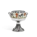 A Chinese silver and enamel standing bowl, unmarked, circa 1900