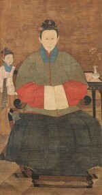  Portrait of a woman accompanied by her maid      