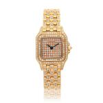 Reference 2057915 Panthère, A pink gold and diamond-set wristwatch with bracelet, Circa 1990