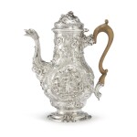 A GEORGE II SILVER CHINOISERIE COFFEE POT, WILLIAM GRUNDY, LONDON, 1753