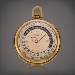Reference 605 | A pink gold worldtime openface watch with pink dial, Retailed by Gübelin, Made in 1946  |  百達翡麗 | 型號605 | 粉紅金世界時間懷錶，備粉紅色錶盤，由 Gübelin 發行，1946年製
