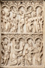 FRENCH, MOSAN OR RHENISH, CIRCA 1360-80 | AN IVORY WRITING TABLET WITH THE CRUCIFIXION AND THE ANNUNCIATION