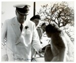 CHURCHILL | signed photograph, taken in Gibraltar with a macaque, 1960