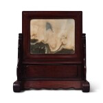 A 'dreamstone' marble-inset table screen, 19th / 20th century | 十九 / 二十世紀 紅木鑲大理石插屏
