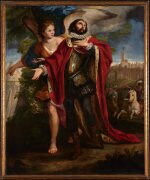 King St Ferdinand III guided by the Angel during the siege of Seville | Le Roi saint Ferdinand III guidé par l’ange lors du siège de Séville