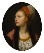 FOLLOWER OF JEAN-BAPTISTE GREUZE | PORTRAIT OF AN ACTRESS AS ROZANNE IN BAZAJET, PROBABLY FRANÇOISE-MARIE-ANTOINETTE-JOSEPH SAUEROTTE, CALLED MADEMOISELLE RAUCOURT (1756-1815), BUST LENGTH