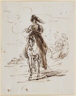SIR FRANCIS GRANT, P.R.A. | Portrait of a lady on horseback, possibly a study of Queen Victoria
