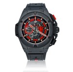 HUBLOT | MANCHESTER UNITED 'RED DEVIL' KING POWER, REF 716.CI.1129.RX.MAN11 LIMITED EDITION CERAMIC AND TITANIUM CHRONOGRAPH WRISTWATCH WITH DATE CIRCA 2012