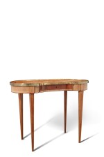 A Russian Neoclassical Tulipwood, Fruitwood and Marquetry Kidney-Shaped Table, Circa 1780