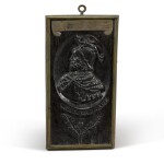 A Scottish Antiquarian relief carved bog oak portrait of Sir William Wallace, second half 19th century
